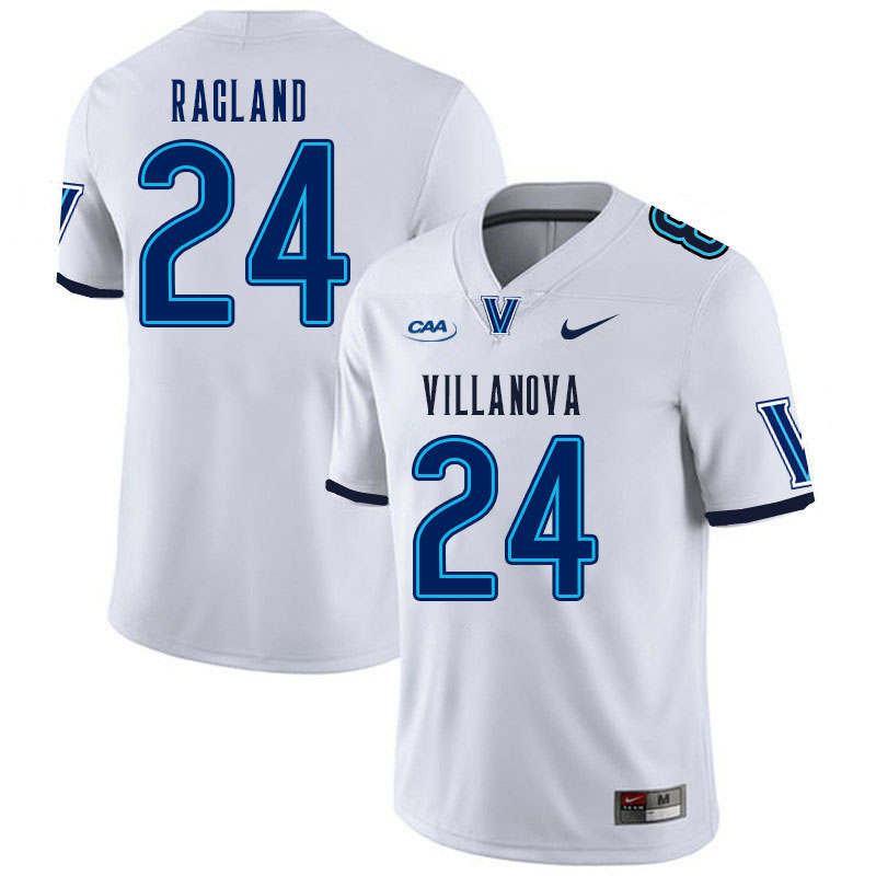 Men #24 Isaiah Ragland Villanova Wildcats College Football Jerseys Stitched Sale-White - Click Image to Close
